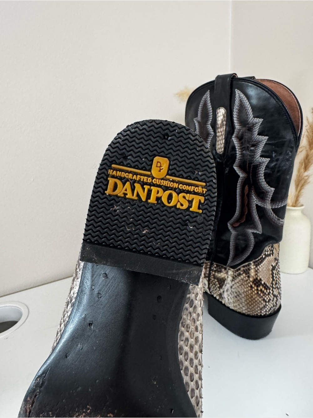Dan Post Exotic Python Leather Cowboy Boots – Men’s US 10.5 D - Picture 11 of 14